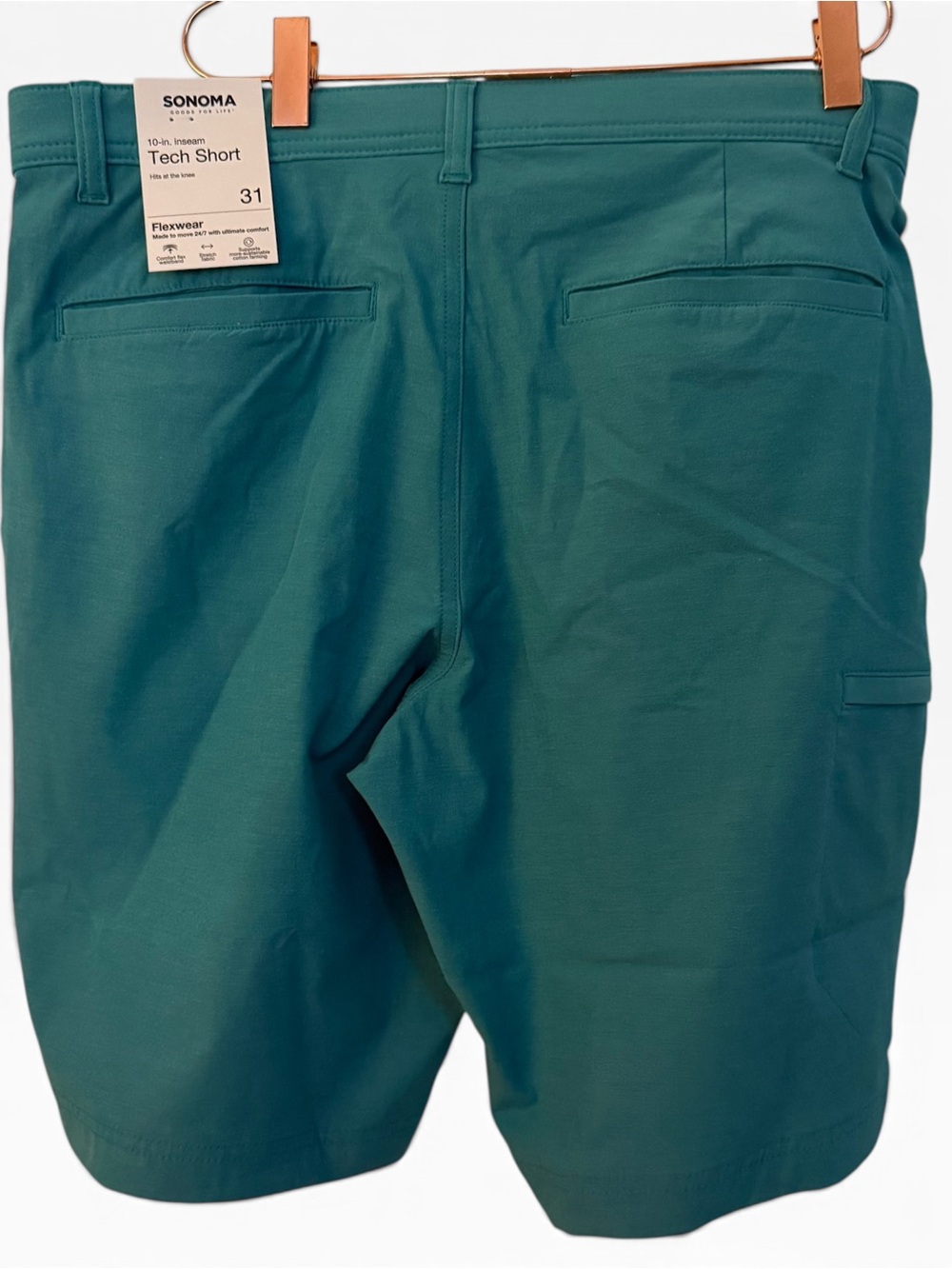 Sonoma Teal 10-inch Tech Shorts for Men - Picture 3 of 6